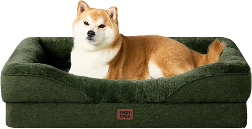 Vista 49 de EHEYCIGA Cama ortopédica para perros medianos, sofá cama de espuma viscoelástica con lados, forro impermeable y funda extraíble lavable, sofá