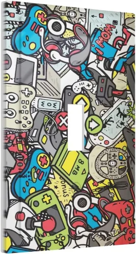 Vista 210 de Pintura al óleo de flores abstractas de 1 cuadrilla de interruptor de luz dúplex individual cubierta de salida placa de pared decorativa Placa