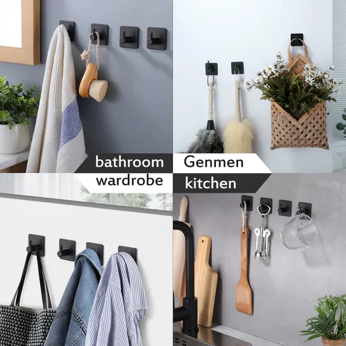 Vista 5 de YIGII Ganchos adhesivos/Gancho para toalla - Ganchos de pared que se adhieren, resistentes para colgar toallas/abrigo/sombrero/bolso en baño