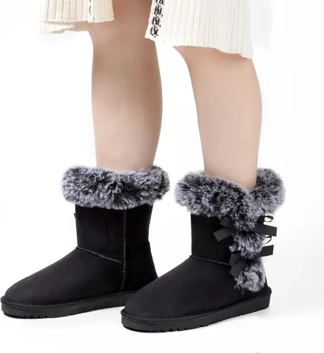 Vista 5 de WFL Women Snow Boots Classic Mid-calf Fur Lining Fashion Winter Boots