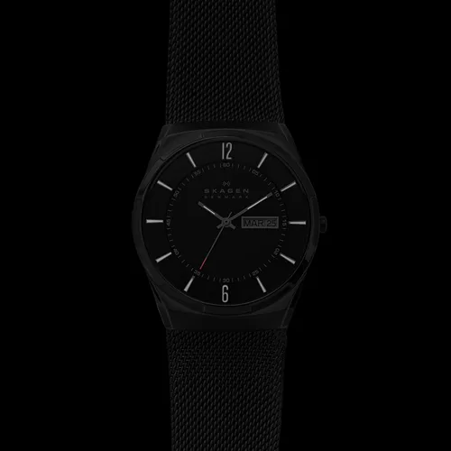 Vista 4 de Skagen Melbye Stainless Steel Watch for Men Malla Negra