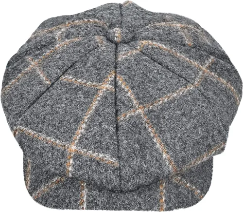 Vista 2 de Gorra de hombre estilo Newsboy de alta calidad en lana tweed Gatsby, estilo Ivy, gorra de taxista, gorra plana para golf, para padres, unisex