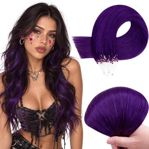 Vista 48 de RUNATURE K Tip - Extensiones de cabello humano real, ombré, pelo corto