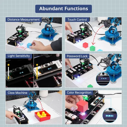 Vista 3 de LewanSoul Brazo robótico 6DOF Kit de brazo robot con desarrollo secundario compatible con Arduino, kit de programación DIY Robot STEAM con sensor