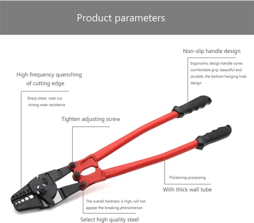 Vista 6 de Herramienta de prensado de cuerda de alambre 24" Hand Swager Crimper Compatible con mangas de aluminio de cobre de 1/16"- 3/16