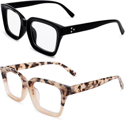 Vista 7 de COASION Lentes de bloqueo de luz azul, lentes clásicos gruesos con montura cuadrada para mujeres y hombres