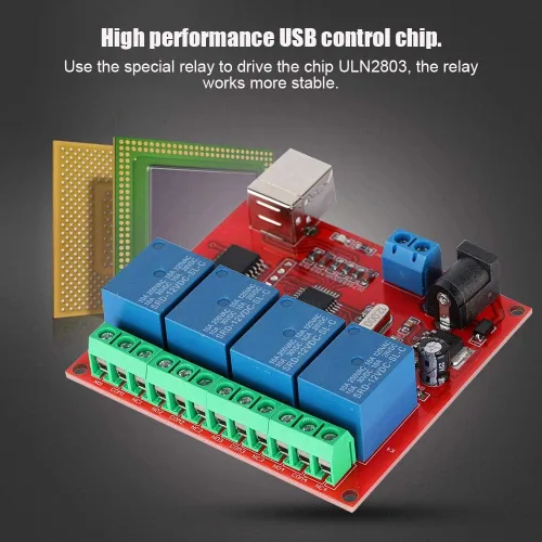 Vista 3 de Diyeeni Módulo de relé de interruptor de control USB de 4 canales de 12 V, controlador de interruptor de placa de relé, placa de expansión