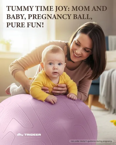 Vista 9 de Trideer - Pelota de embarazo y parto de 1.7 mm extragruesa para yoga, maternidad, parto, ejercicio, fisioterapia, recuperación - Incluye guía