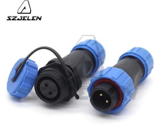 Vista 5 de SP13 2pin/3pin/4pin/5pin/6pin/7pin/9pin conector de cable de aviación, enchufe impermeable IP67, conector de equipo de luz LED