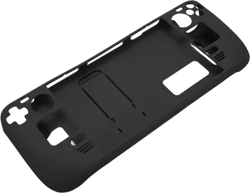 Vista 7 de Funda con función atril para Steam Deck, funda protectora completa para cubierta de vapor, funda protectora a prueba de huellas dactilares con Negro