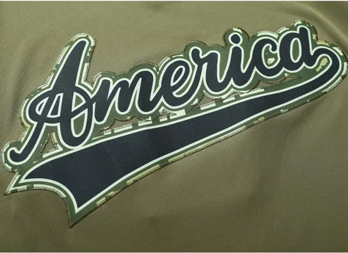 Vista 4 de Camiseta deportiva de manga corta bordada bordada para hombre, 1 América