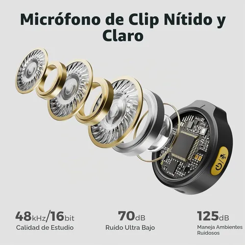 Vista 2 de NearStream Micrófono Lavalier inalámbrico para iPhone, Android y PC, AWM25T
