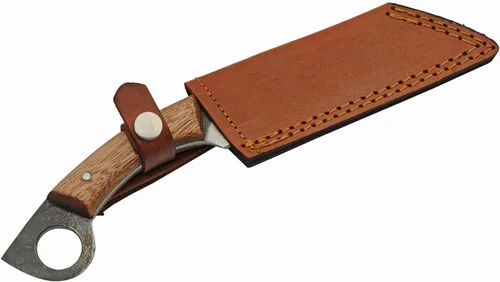 Vista 6 de Szco Supplies 9.5 "cuchillo de caza de hoja de seax con mango de madera de espiga completa con funda, marrón (HS-4442)