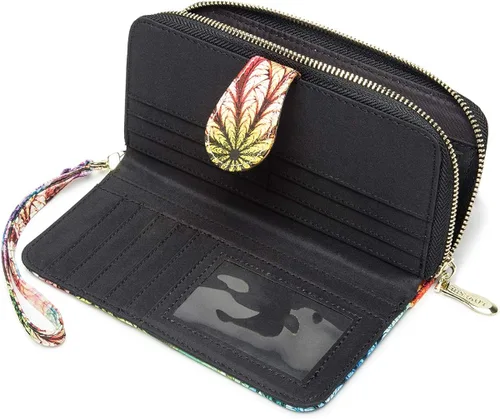 Vista 6 de LOVESHE Cartera de mujer con bloqueo RFID y cremallera alrededor de la cartera de mano para mujer