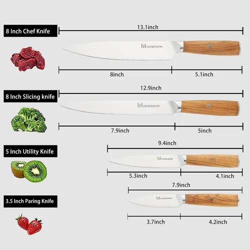 Vista 15 de Cuchillo de chef de 6 pulgadas, cuchillos de cocina, deshuesado de acero inoxidable alemán de alto carbono, cuchillo profesional para carne, aves