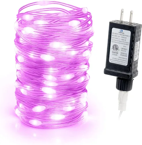Vista 11 de Tira de luces LED de 33 pies, 100 luces LED de hadas de cinta estrellada flexible, 8 modos con temporizador de 6 horas, impermeable, cable