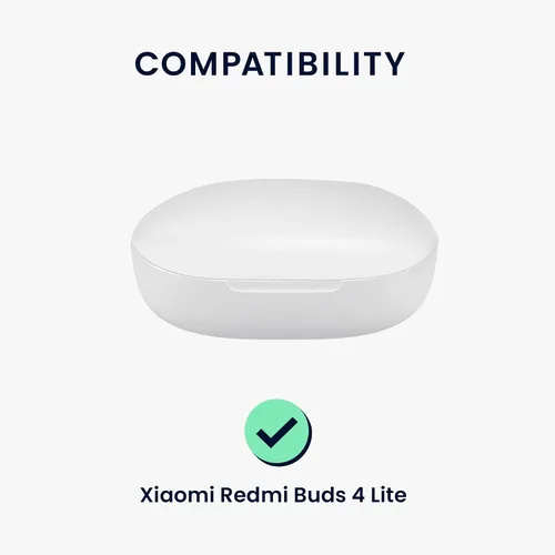 Vista 6 de kwmobile Funda de silicona compatible con Xiaomi Redmi Buds 4 Lite - Funda adhesiva con clip - Lavanda