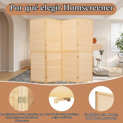 Vista 3 de Divisor de habitación pantallas de privacidad plegables, separadores
