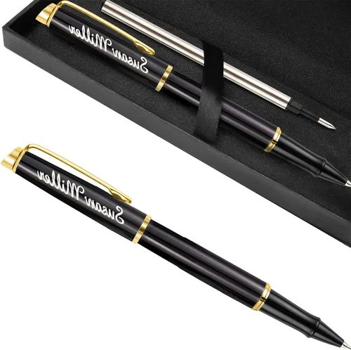 Vista 10 de Bolígrafos personalizados, bolígrafo grabado para hombres, bolígrafos de tinta de gel personalizados, bolígrafo de escritura regalo para graduación