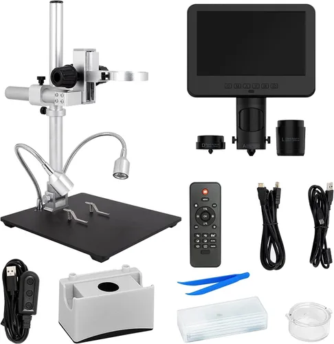 Vista 9 de JL246MS 3 lente 2000X HDMI microscopio digital con pantalla LCD