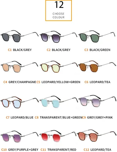 Vista 9 de ZLJSHIHOI Gafas de sol punk cuadradas con marco pequeño estilo hip-hop 43EU10US