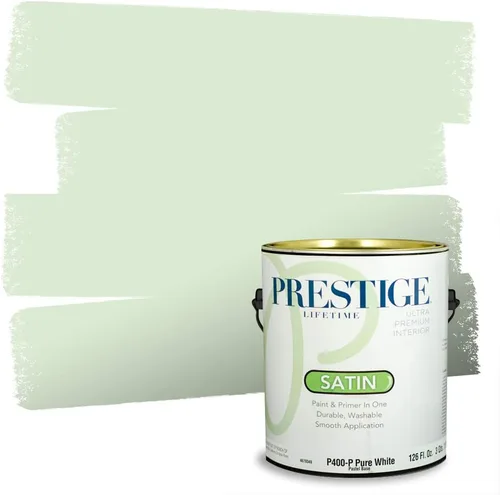 Vista 122 de PRESTIGE Pintura exterior e imprimación en uno, aloe, plano, 1 galón