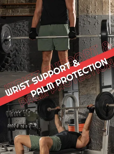 Vista 5 de TRENDOUX Guantes de entrenamiento para levantamiento de pesas: soporte ajustable para la muñeca con correas alargadas, protección completa