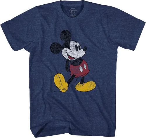 Vista 2 de Disney Mickey Mouse - Camiseta clásica envejecida vintage de pie