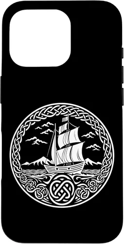 Vista 19 de Funda para iPhone 11 Pro Max Ship Sailing de mitología nórdica con nudos celtas