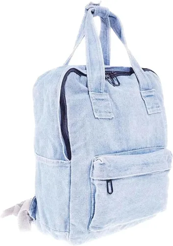 Vista 8 de MaxxCloud Mochila vintage de mezclilla para computadora portátil, estilo casual, de lona, ligera, bolsa de hombro