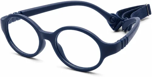 Vista 13 de Baby Glasses 0-1 Year - XXS Round Infant Glasses with Strap 38-14-120 - Clear Newborn Spectacles for Prescription Negro