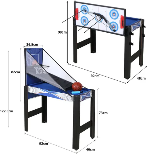Vista 8 de HLC Mesa de juego combinada múltiple de 3 pies 5 en 1, juego de mesa plegable de combinación de juegos múltiples con mesa de billar, mesa de hockey