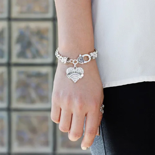 Vista 3 de Inspired Silver - Pulsera de plata con dije de corazón pavé con joyas de circonita cúbica