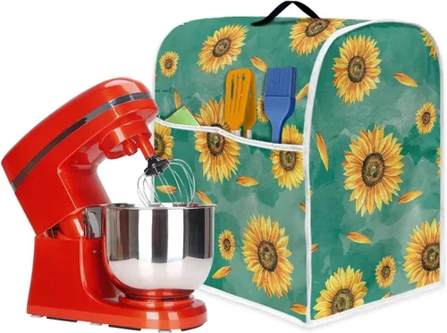 Vista 5 de Dreaweet Fundas de mezclador de cocina con estampado de girasol para batidora de pie de 5 cuartos de galón, cubiertas de protección contra el polvo