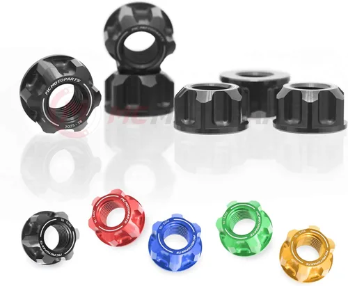 Vista 7 de MC MOTOPARTS Juego de tuercas de piñón trasero de carreras compatible con MT-07 MT-09/SP XSR 700 XSR 900 MT-09 Tracer FZ09 (negro)