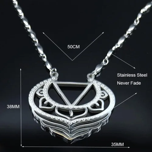 Vista 5 de Stainless Steel Flower Necklace Women Feather Silver Color Necklaces Pendants Jewerly Bisuteria