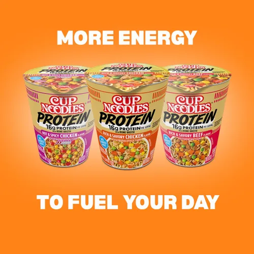 Vista 7 de Nissin Taza de fideos ramen con proteína, sabor a pollo picante con caldo de huesos, 16g de proteína, taza de 2.54 onzas (paquete de 6)