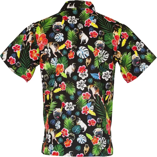 Vista 7 de Funny Guy Mugs Mens Hawaiian Print Button Down Short Sleeve Shirt