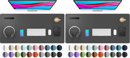 Vista 29 de Aothia - Protector de escritorio de cuero sintético grande, base antideslizante para mouse y superficie para escribir, impermeable, fácil de Agua