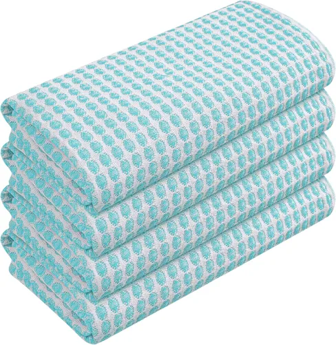 Vista 65 de TWINY threads Juego de toallas de cocina con diseño de diamante, 100% algodón, trapos grandes y trapos de lavado, absorbentes de secado rápido
