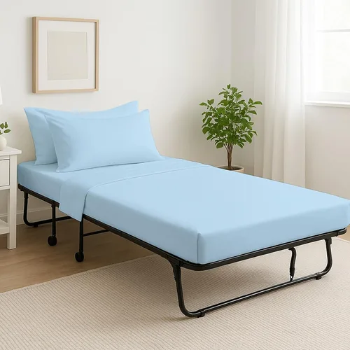 Vista 14 de Cottingon Juego de 4 sábanas para cama de campaña de 25"x75", 100% algodón egipcio, perfectas para camas plegables, individual estrecho, camping
