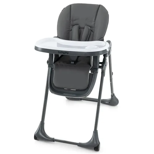 Vista 11 de BABY JOY Silla alta convertible para bebés y niños pequeños, altura ajustable, silla alta Grow & Go con reclinable y reposapiés, bandeja doble Beige