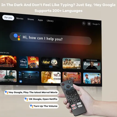 Vista 3 de Proyector para exteriores incorporado Google TV, proyector inteligente con tapa de lente automática Sovboi 4K Support, WiFi 6 & Bluetooth, AI Auto
