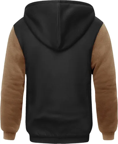 Vista 52 de SCODI Sudaderas con capucha para hombre, forro polar pesado, cremallera completa, forro de sherpa grueso, chaqueta con capucha