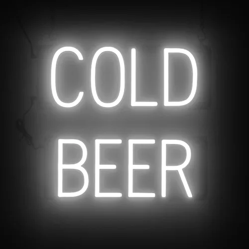 Vista 26 de SpellBrite Letrero de cerveza fría Letrero relacionado con la cerveza con aspecto de neón, fuente de luz LED verde 16.8 x 15.0 pulgadas