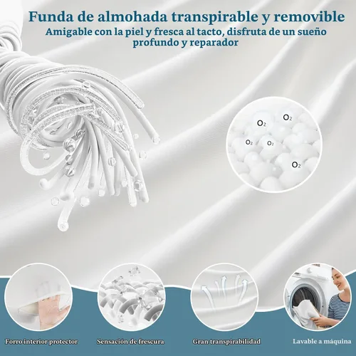 Vista 5 de EUHAMS - Almohada para durmientes laterales - Almohada ergonómica de espuma viscoelástica para el hombro con agujeros para los brazos para aliviar
