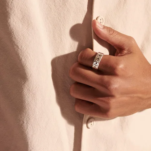Vista 6 de John Hardy Anillo clásico de plata para hombre, 0.315in