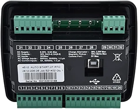 Vista 4 de Luqeeg Controlador de generador DSE4510, controlador de generador de pantalla LCD, controlador de grupo electrógeno de parada de arranque