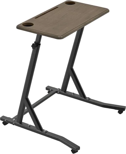 Vista 8 de SELEWARE Indoor Cycling Desk Height Adjustable Bike Desk Workstation Standing Desk Wooden Laptop Desk Portable Bike Trainer Fitness Desk with