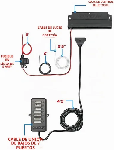 Vista 8 de LEDGlow, 4 unidades. Kit de iluminación LED para carrocería de autos, millones de colores SMD, con control para celular mediante Bluetooth